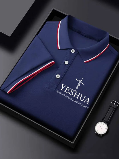 Men's  “Yeshua King OF Kings Lord Of Lords�?Print Polo Shirt