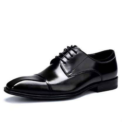 Men's Stylish Stereoscopic Square Toe Patchwork Lace-up Oxford Leather Shoes