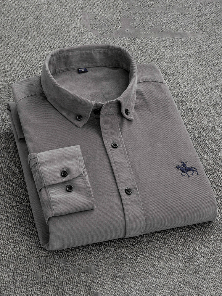 Men's  cotton corduroy long sleeve shirt