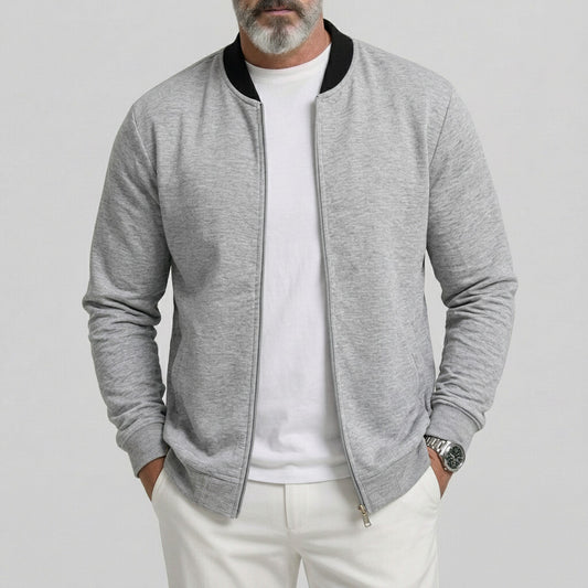 Men's Solid Color Baseball Collar Utility Pocket Slim Fit Casual Zipper Jacket
