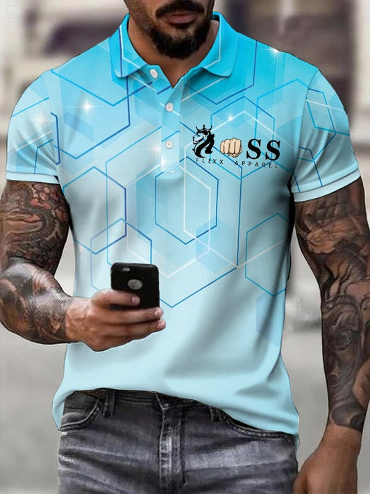 Men's Casual Contrast Color Business Casual Polo