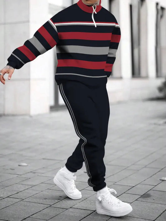 Relaxed Zipper Long Sleeve Two Piece Set