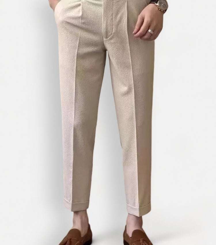 High-waist belt design trousers