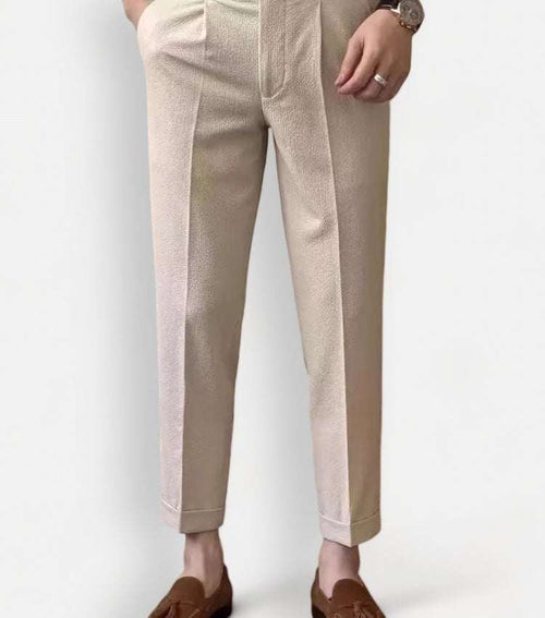 High-waist belt design trousers