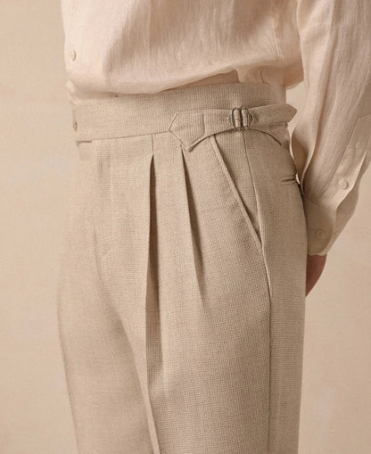 High-waist paris straight trousers