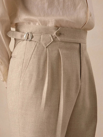 High-waist paris straight trousers