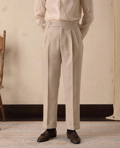 High-waist paris straight trousers