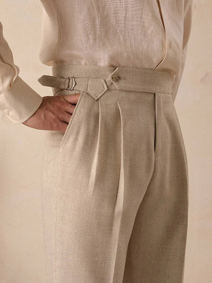 High-waist paris straight trousers