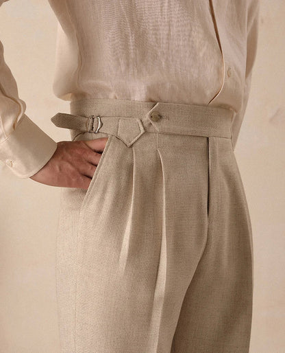 High-waist paris straight trousers