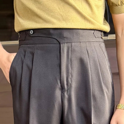 High-waist thin naples trousers