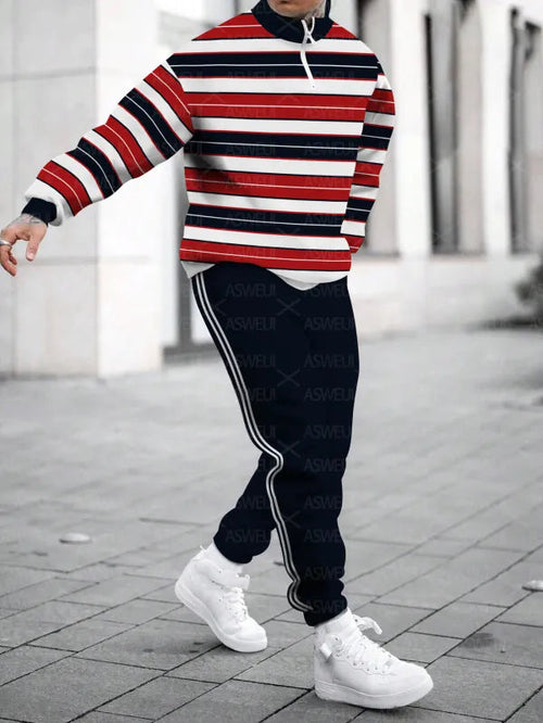 Relaxed Zipper Long Sleeve Two Piece Set