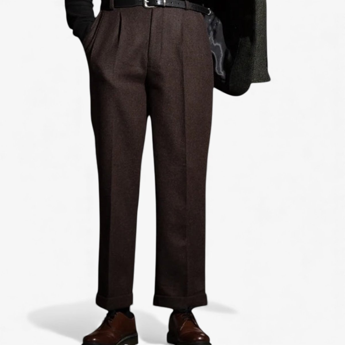 Hollywood waist straight-leg long pants