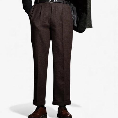 Hollywood waist straight-leg long pants