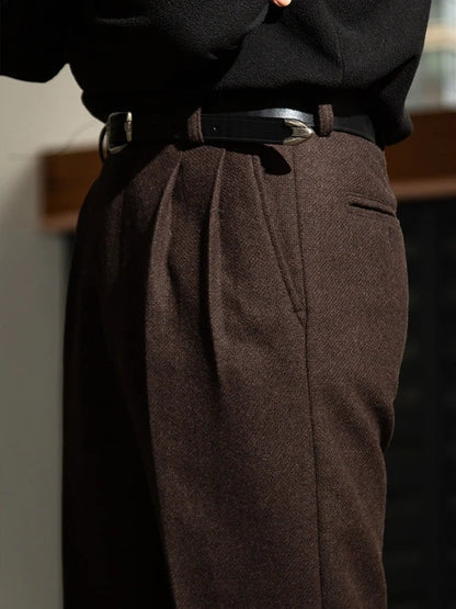 Hollywood waist straight-leg long pants