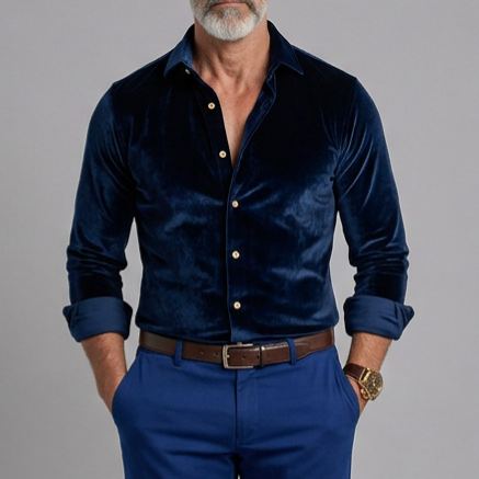Men's Long-Sleeve Solid-Color Shirts