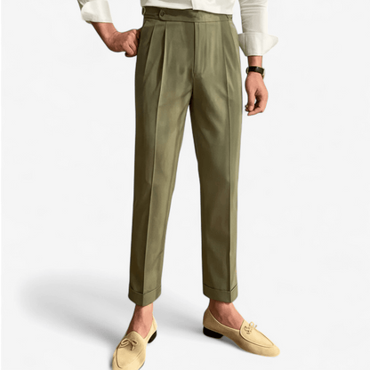 Italian design ankle high-waist trousers