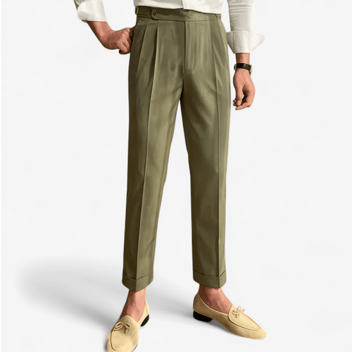 Italian design ankle high-waist trousers