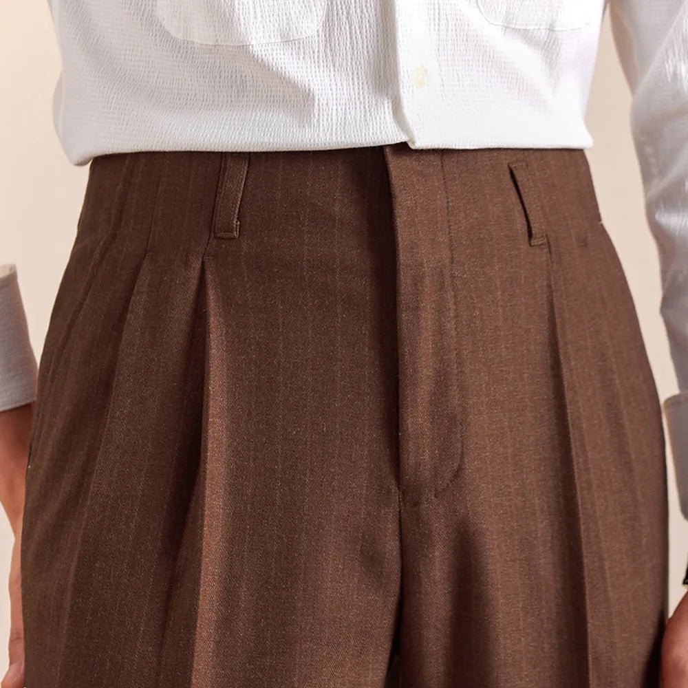 Italian office brown straight pants