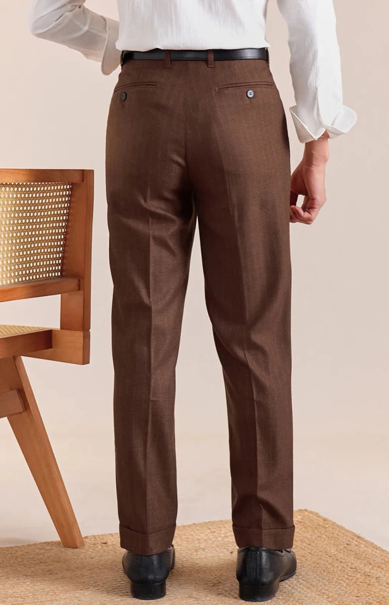 Italian office brown straight pants