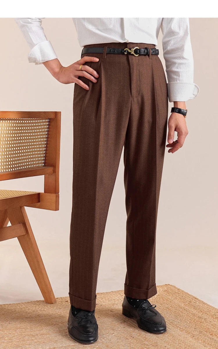 Italian office brown straight pants