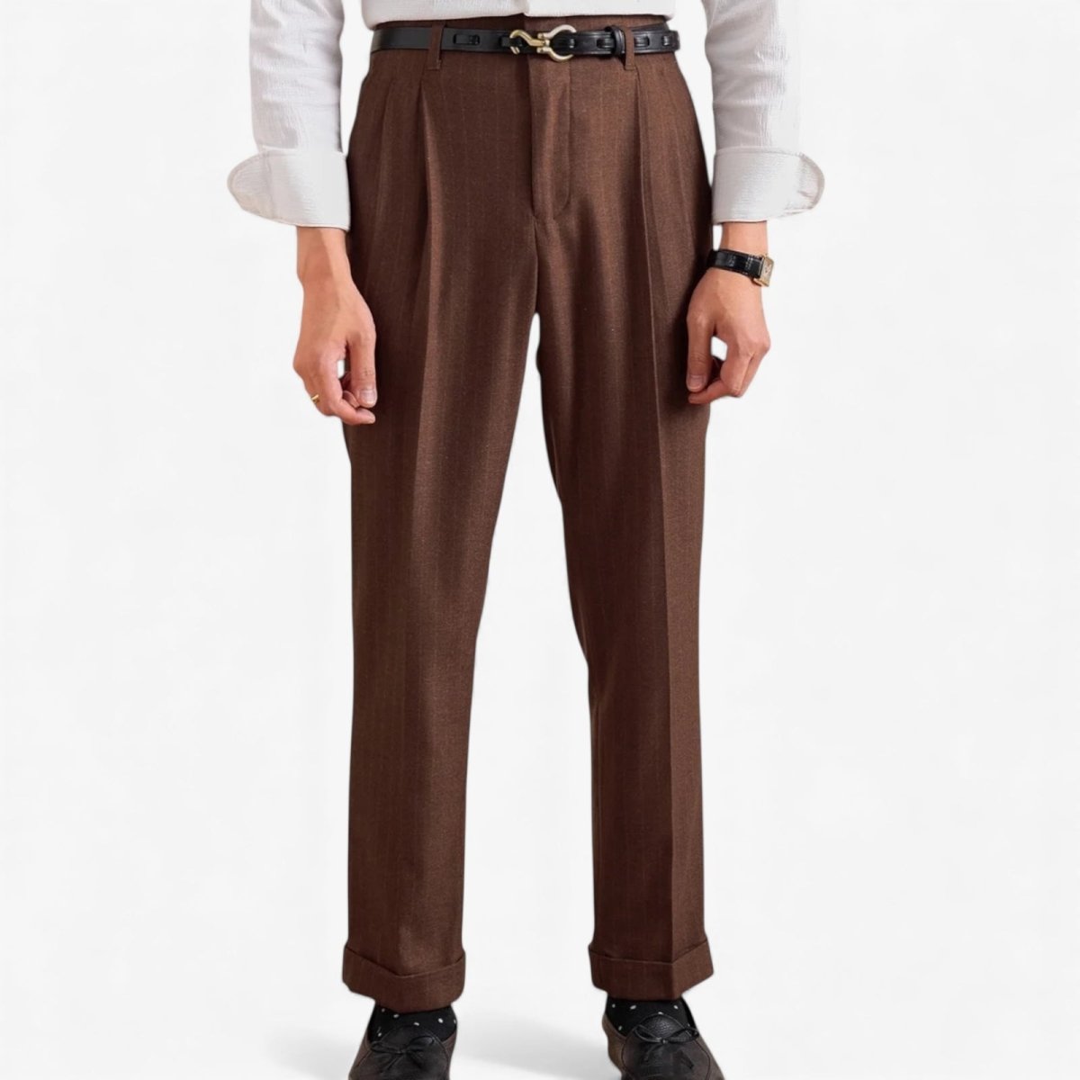 Italian office brown straight pants