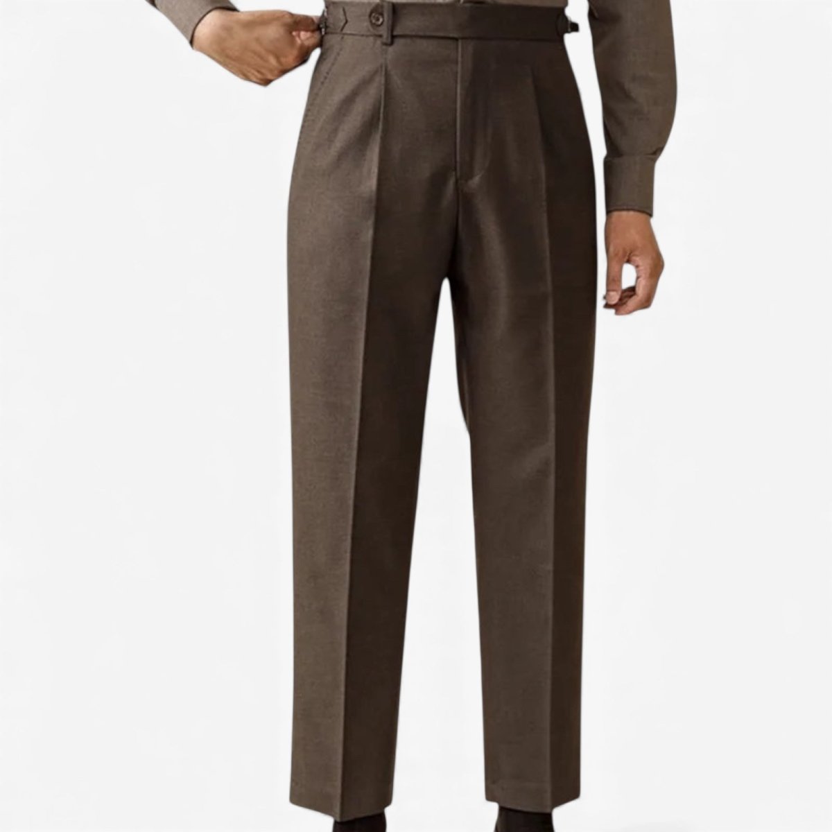 Italian wool ankle men's trousers