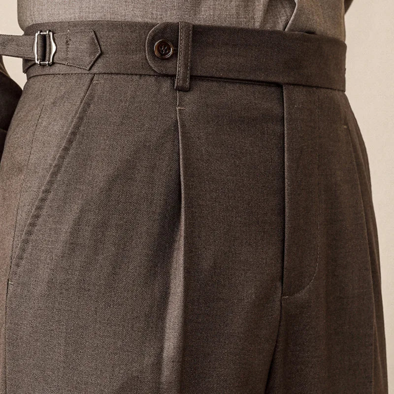 Italian wool ankle men's trousers