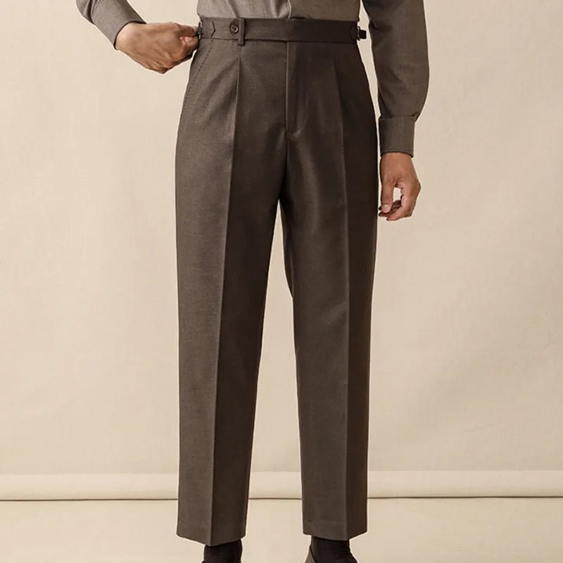 Italian wool ankle men's trousers
