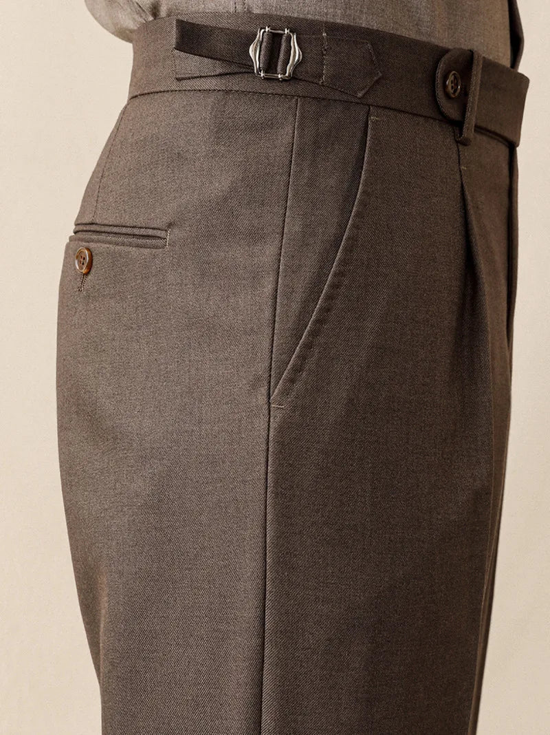 Italian wool ankle men's trousers