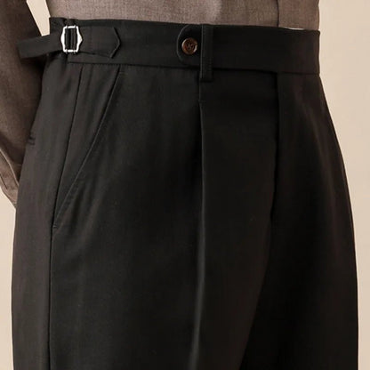 Italian wool ankle men's trousers