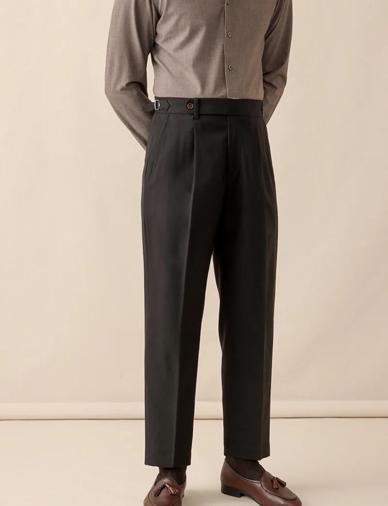 Italian wool ankle men's trousers