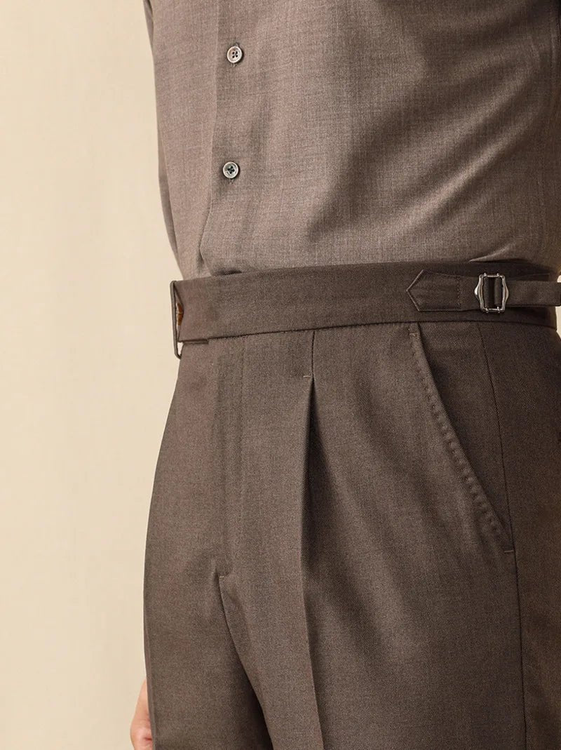 Italian wool ankle men's trousers