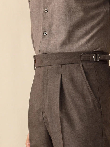 Italian wool ankle men's trousers