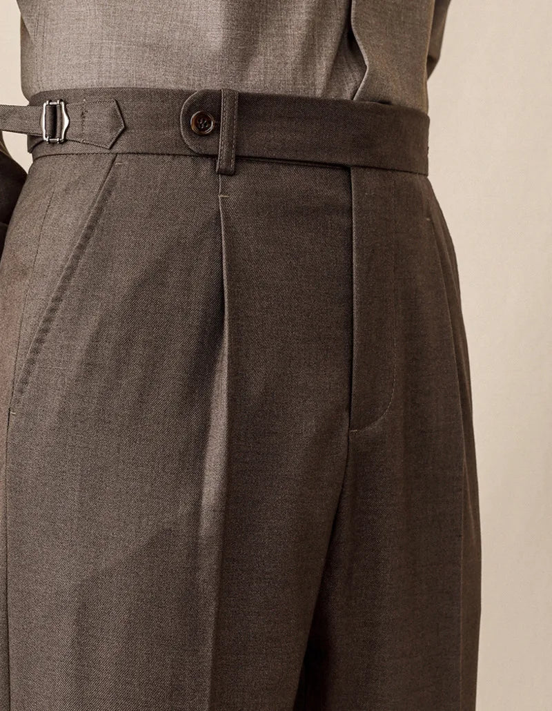 Italian wool ankle men's trousers