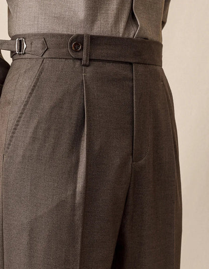 Italian wool ankle men's trousers