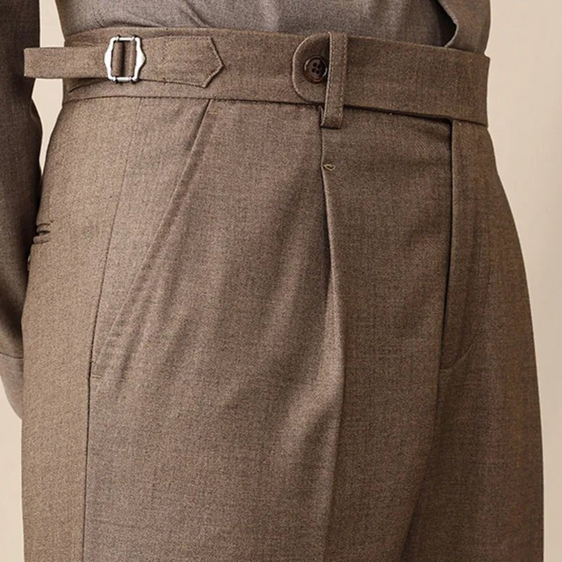 Italian wool ankle men's trousers