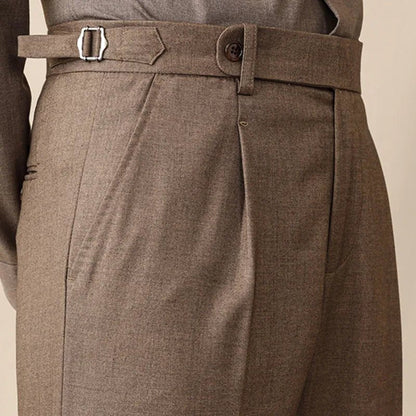 Italian wool carrot fit elegant trousers
