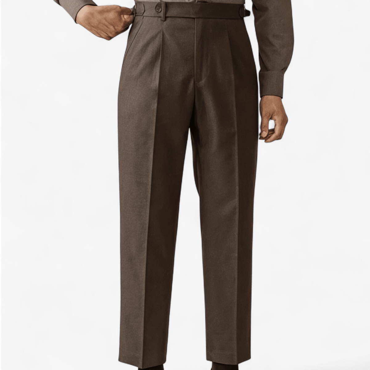Italian wool carrot fit elegant trousers