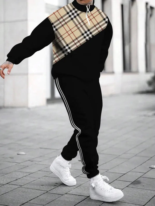 Relaxed Zipper Long Sleeve Two Piece Set