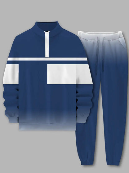 Relaxed Zipper Long Sleeve Two Piece Set