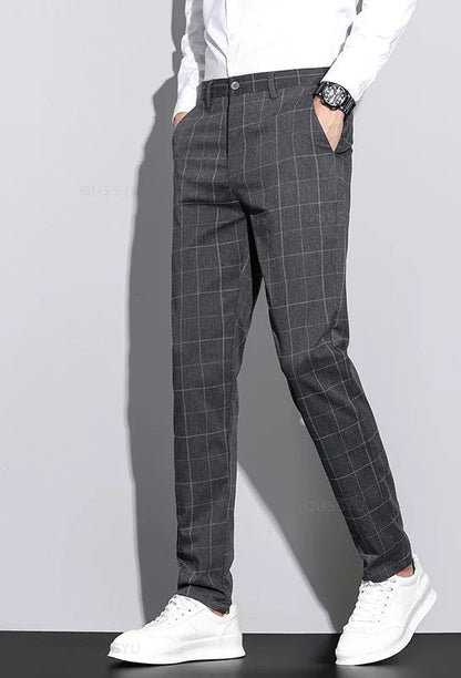 Korean formal checked pants