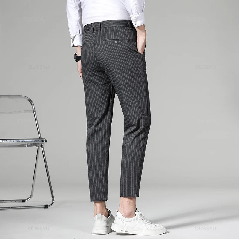 Korean formal checked pants