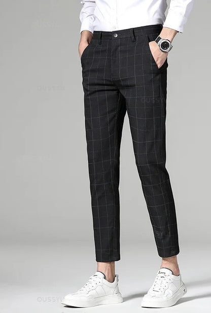 Korean formal checked pants