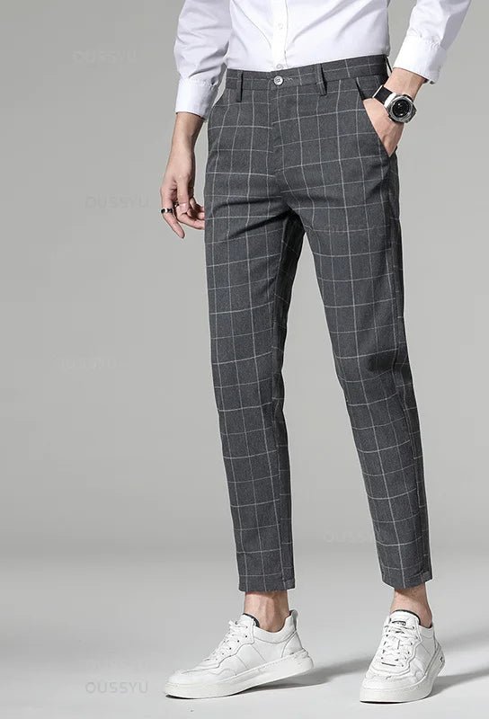 Korean formal checked pants