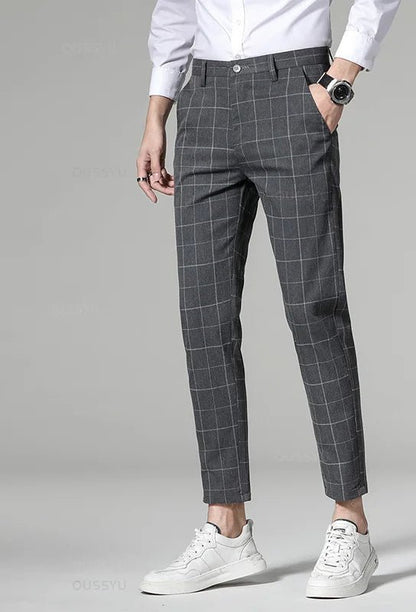 Korean formal checked pants