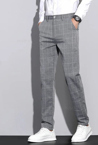 Korean formal checked pants
