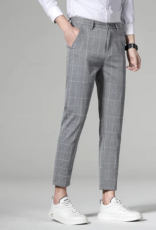 Korean formal checked pants