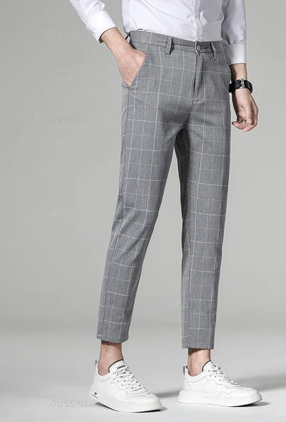 Korean formal checked pants