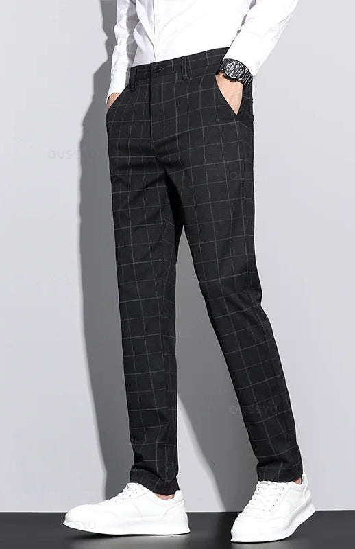 Korean formal checked pants
