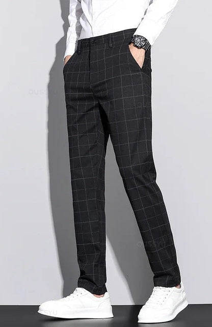 Korean formal checked pants